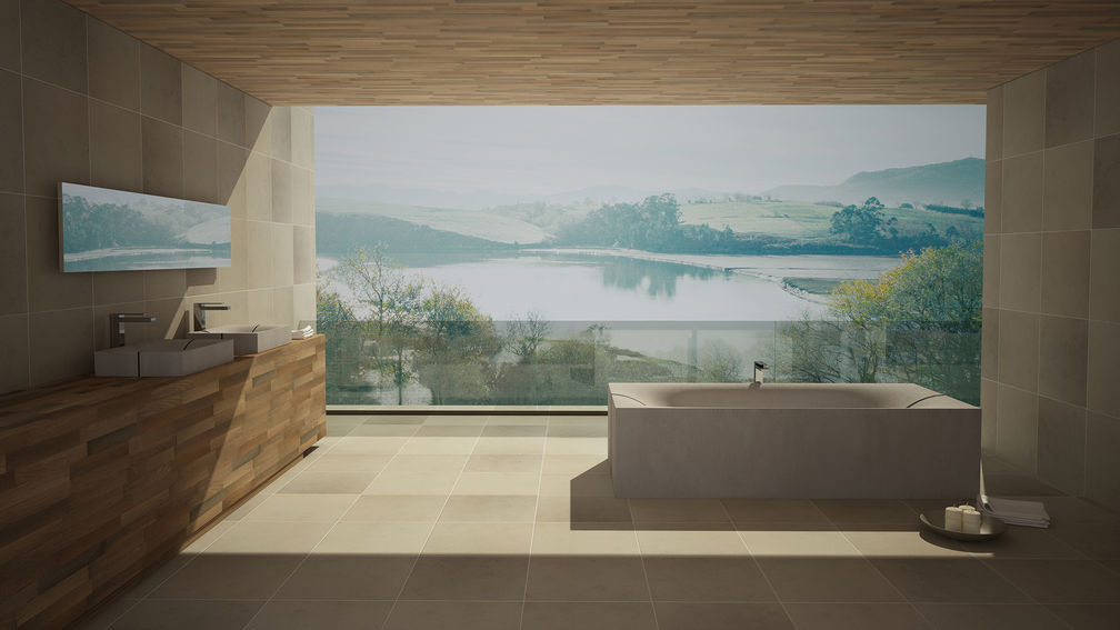 Statement-Design: Beton im Bad