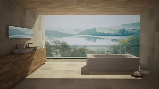 Statement-Design: Beton im Bad