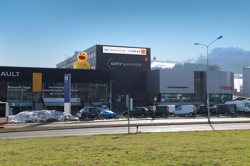 Der Inhaus Bäderpark in St. Gallen-West bei der City-Garage ist eine repräsentative Badausstellung.