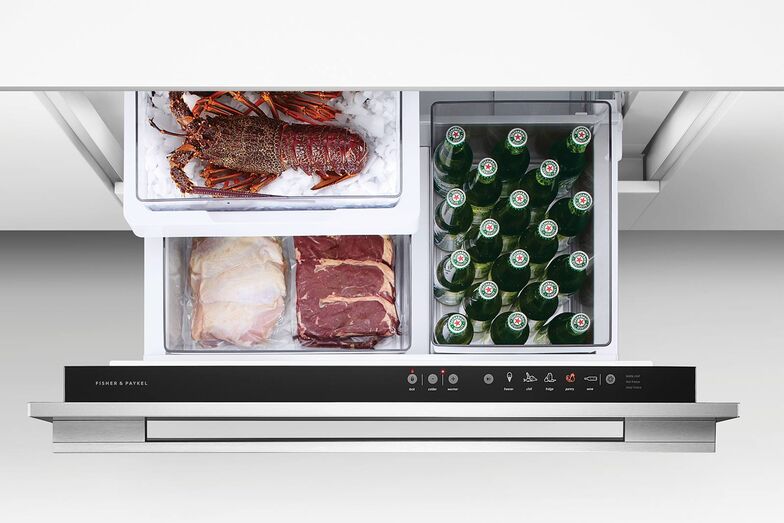 Der «CoolDrawer» von Fisher & Paykel kann überall in jedem Zuhause integriert werden. Mit der variablen Temperaturzone kann man zwischen fünf verschiedenen Lebensmittelmodi wechseln – Kühlschrank, Gefrierschrank, Speisekammer, Kühlung und Wein. Es wird einfach per Knopfdruck von Kühlschrank auf Speisekammer oder Gefrierschrank umgeschaltet. www.merial.ch