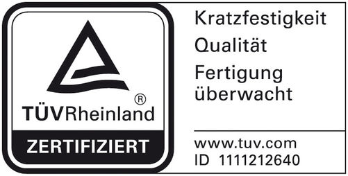 TÜV-zertifiziert für Kratzfestigkeit, Qualität und überwachte Fertigung.